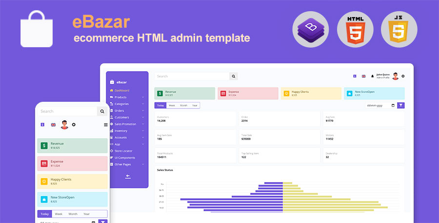 Ebazar - Ecommerce Bootstrap Admin Template