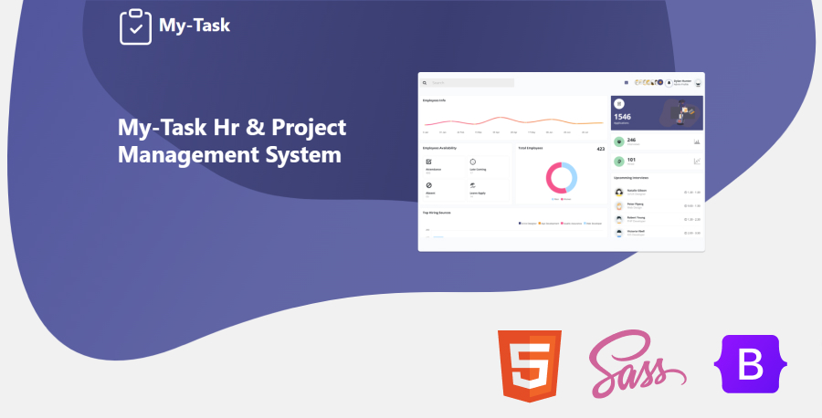 Mytask - Hr, Project Management Admin Template