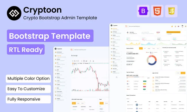Cryptoon - Crypto Bootstrap Admin Template